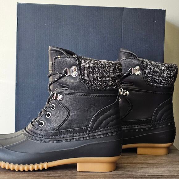 Tommy  Hilfiger  Rainah Duck Booties Women's  7 Black NWT - Picture 1 of 7